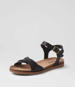 Women I LOVE BILLY Flats|Sandals-Clonti Black Sandals