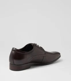 COLORADO Dress Shoes-Coast Brown Leather Lace Up Flats