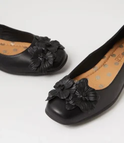 Women SUPERSOFT Comfort|Flats-Comotion Black Leather Ballet Flats