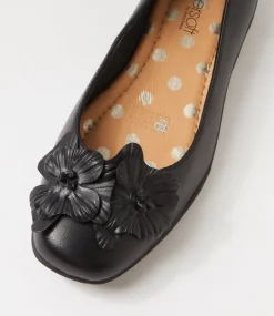 Women SUPERSOFT Comfort|Flats-Comotion Black Leather Ballet Flats
