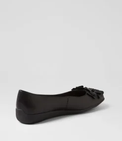 Women SUPERSOFT Comfort|Flats-Comotion Black Leather Ballet Flats
