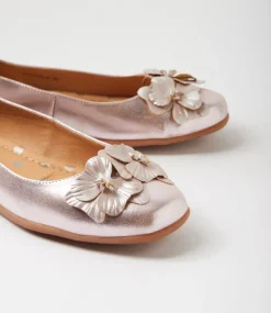 Women SUPERSOFT Comfort|Flats-Comotion Light Rose Metallic Suede Ballet Flats