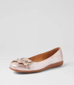 Women SUPERSOFT Comfort|Flats-Comotion Light Rose Metallic Suede Ballet Flats