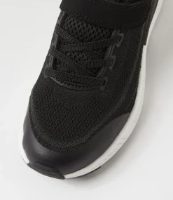 COLORADO Sport School Shoes|Junior School Shoes-Comp Jnr B Adj Black White Knit Sneakers