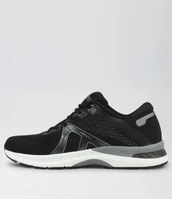 COLORADO Sport School Shoes|Senior School Shoes-Compete Snr G Black White Mesh Sneakers
