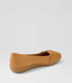Women SUPERSOFT Comfort|Flats-Connor Dark Tan Leather Ballet Flats