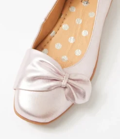 Women SUPERSOFT Comfort|Flats-Connor Light Rose Metallic Suede Ballet Flats