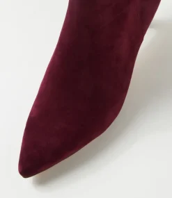 Women DIANA FERRARI Boots-Conoir Burgundy Dark Brown Suede Ankle Boots