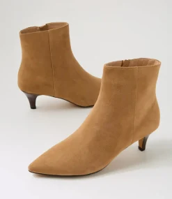 Women DIANA FERRARI Boots-Conoir Cappuccino Dark Brown Suede Ankle Boots