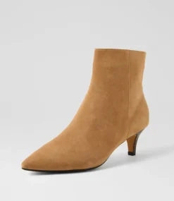 Women DIANA FERRARI Boots-Conoir Cappuccino Dark Brown Suede Ankle Boots