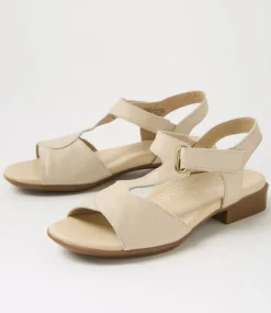 Women SUPERSOFT Flats|Sandals-Coras Almond Leather Sandals