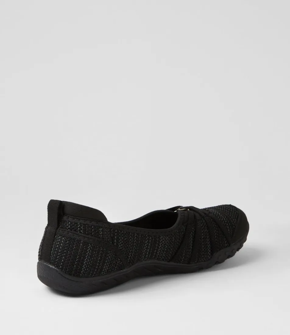 Women SUPERSOFT Comfort|Flats-Corra Black Fabric Flat Shoes