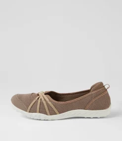 Women SUPERSOFT Comfort|Flats-Corra Light Taupe Fabric Flat Shoes