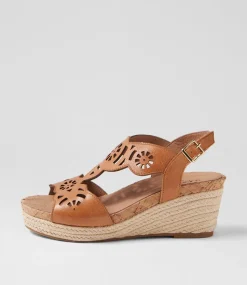 Women SUPERSOFT Comfort|Sandals-Corrines Dark Tan Leather Sandals