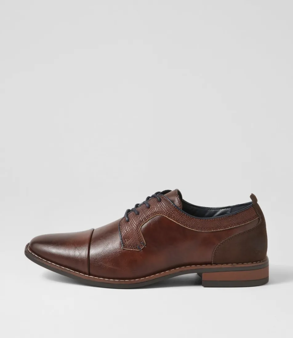 C88 by COLORADO Dress Shoes-Cory Brown Smooth Lace Up Flats