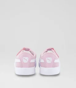 PUMA Sport School Shoes-Courtflex Lina Junior Rose White Sneakers