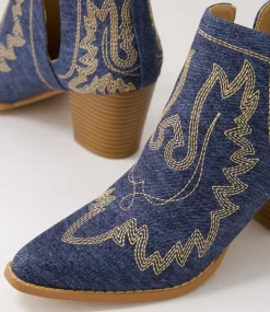 Women I LOVE BILLY Boots-Craayzie Denim Ankle Boots