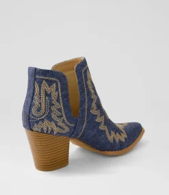 Women I LOVE BILLY Boots-Craayzie Denim Ankle Boots
