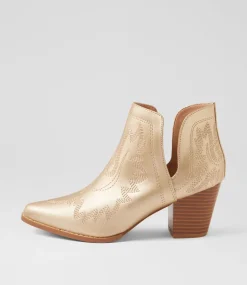 Women I LOVE BILLY Boots-Craayzie Gold Ankle Boots