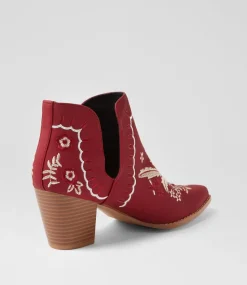 Women I LOVE BILLY Boots-Crasho Crimson Multi Ankle Boots
