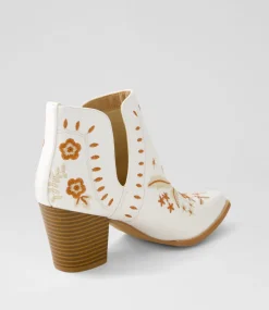 Women I LOVE BILLY Boots-Crasho White Multi Ankle Boots