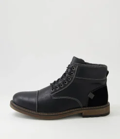 C88 by COLORADO Boots|Casuals-Crave Black Lace Up Boots