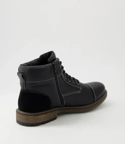 C88 by COLORADO Boots|Casuals-Crave Black Lace Up Boots