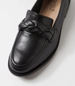 Women SUPERSOFT Comfort|Flats-Dagon Black Wide Fit Leather Flat Shoes