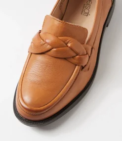 Women SUPERSOFT Flats-Dagon New Tan Wide Fit Leather Flat Shoes