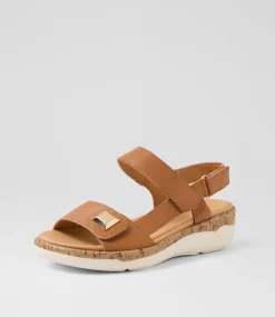 Women SUPERSOFT Comfort|Flats-Dahlias Dark Tan Leather Sandals