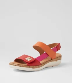 Women SUPERSOFT Comfort|Flats-Dahlias Poppy Leather Sandals