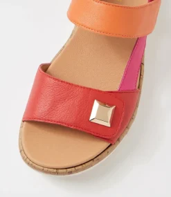 Women SUPERSOFT Comfort|Flats-Dahlias Poppy Leather Sandals