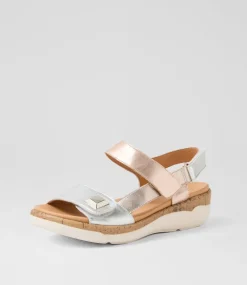 Women SUPERSOFT Comfort|Flats-Dahlias Silver Leather Sandals