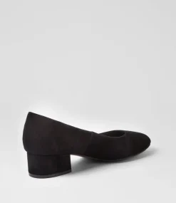 Women SUPERSOFT Comfort|Heels-Daisay Black Suede Heels