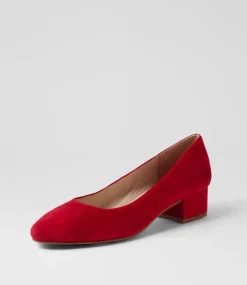 Women SUPERSOFT Comfort|Heels-Daisay Red Suede Heels