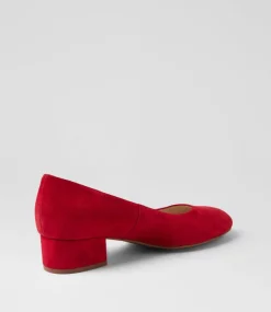 Women SUPERSOFT Comfort|Heels-Daisay Red Suede Heels