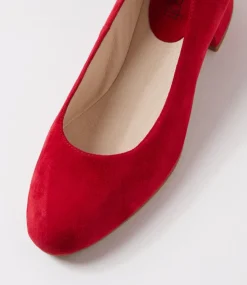 Women SUPERSOFT Comfort|Heels-Daisay Red Suede Heels