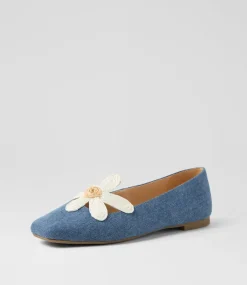 Women I LOVE BILLY Flats-Daizzy Denim Fabric Flat Shoes