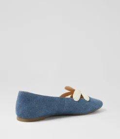 Women I LOVE BILLY Flats-Daizzy Denim Fabric Flat Shoes