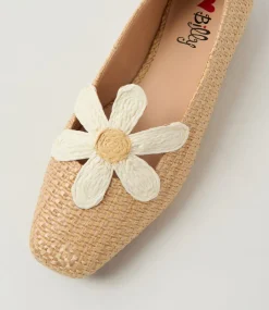 Women I LOVE BILLY Flats-Daizzy Natural Synthetic Raffia Flat Shoes
