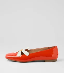 Women I LOVE BILLY Flats-Daizzy Orange Patent Pu Flat Shoes