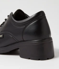 ROC Senior School Shoes-Dakota V Snr Black Lace Up Shoes