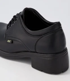 ROC Senior School Shoes-Dakota V Snr Black Vegan Heels