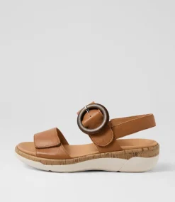 Women SUPERSOFT Comfort|Flats-Dakotas Dark Tan Leather Sandals