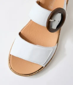 Women SUPERSOFT Comfort|Flats-Dakotas White Leather Sandals