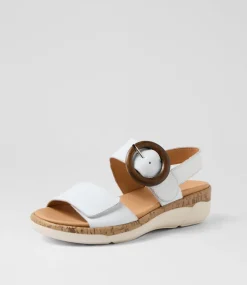 Women SUPERSOFT Comfort|Flats-Dakotas White Leather Sandals