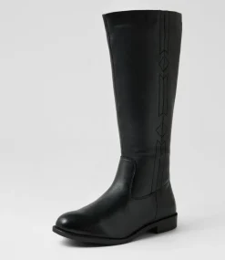 Women SUPERSOFT Boots|Comfort-Dakotta W Black Leather Knee High Boots