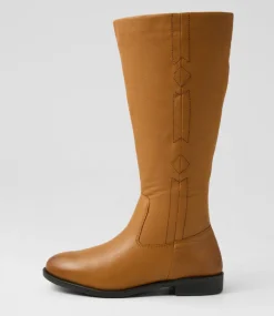 Women SUPERSOFT Boots|Comfort-Dakotta W New Tan Leather Knee High Boots