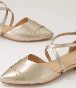 Women DIANA FERRARI Flats-Dalba Champagne Leather Flat Shoes