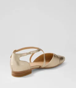Women DIANA FERRARI Flats-Dalba Champagne Leather Flat Shoes